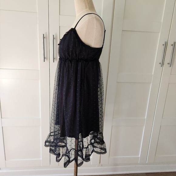 Thorn & Fable Hot Topic Women Black Empire Waist Slip Strappy Dress Size Small - Picture 7 of 10